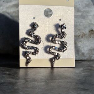 Silver Snake,Panther head and Gold Owl Earrings